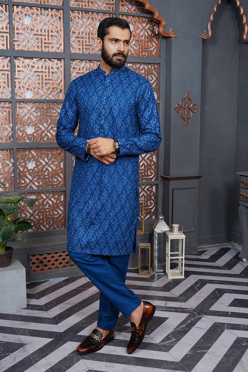 BLUE MOTIF KURTA