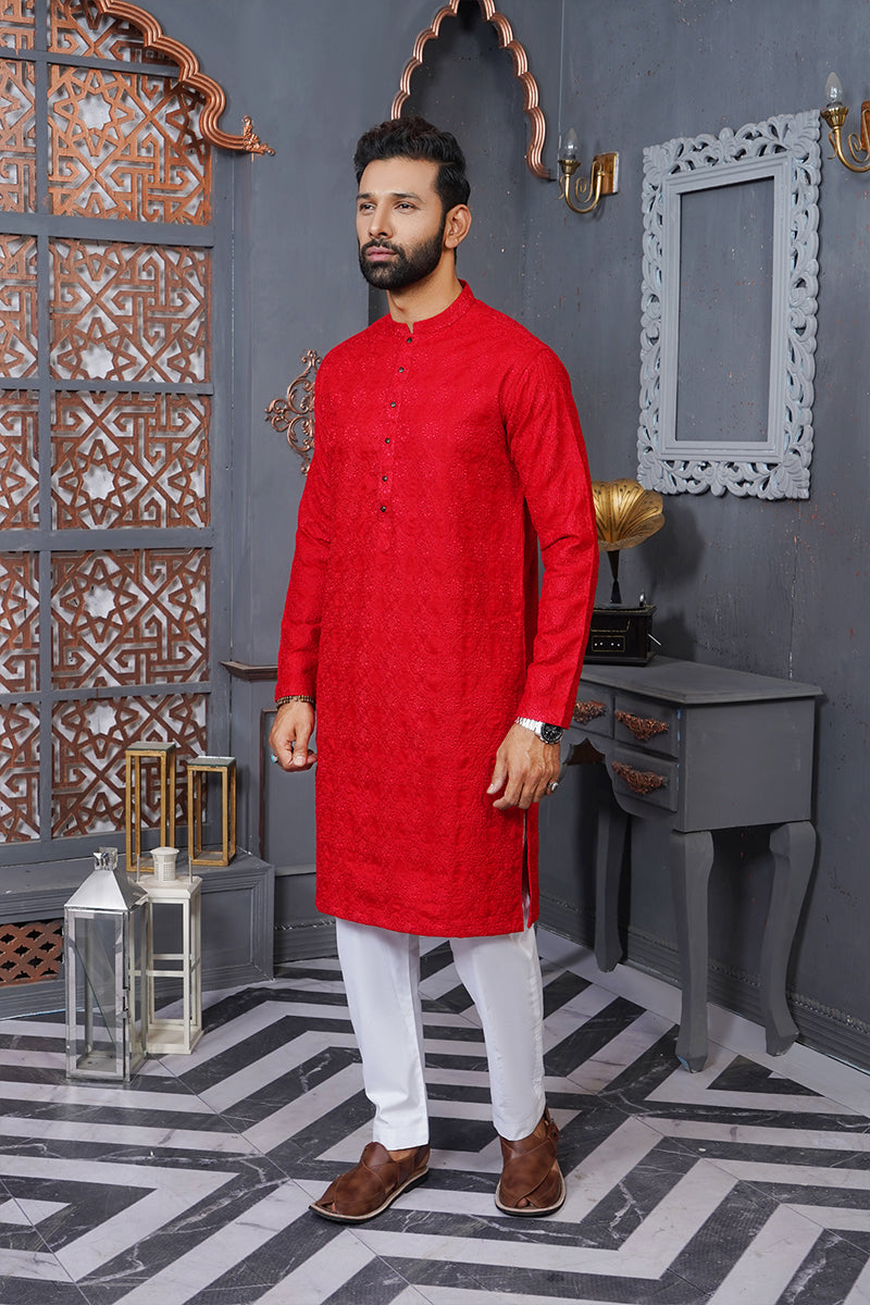 MEHROON EMB KURTA